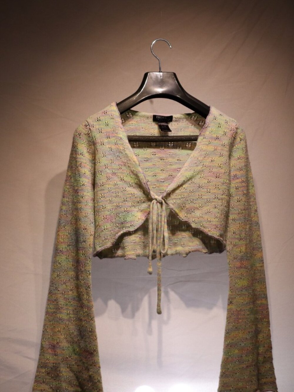 Thorn & Fable Multi Cardigans Multi-Color Front Tie Cardigan Size S